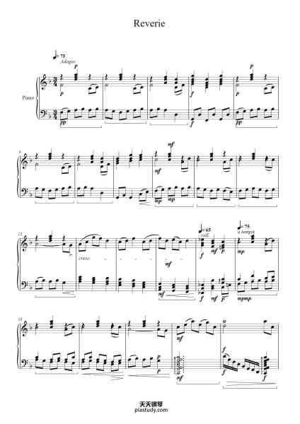 “Rêverie”钢琴谱-Mark Vendy-免费下载-天天钢琴