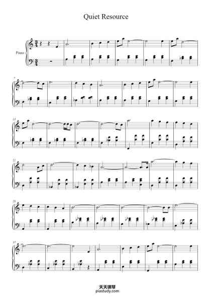 “Quiet Resource”钢琴谱-Evelyn Stein-免费下载-天天钢琴