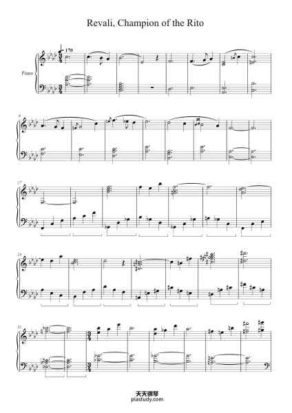 “Revali, Champion of the Rito”钢琴谱-Composed by Manaka Kataoka Arranged by James Buttfield-免费下载-天天钢琴