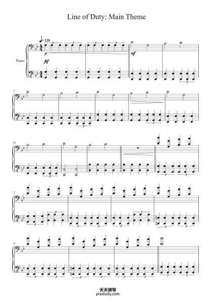 “Line of Duty: Main Theme”钢琴谱-Carly Paradis-免费下载-天天钢琴