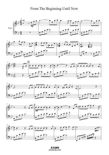 “From The Beginning Until Now”钢琴谱-Tina's Piano-免费下载-天天钢琴