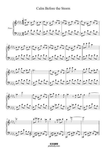 “Calm Before the Storm - Piano”钢琴谱-Churmiah Lynchmas-免费下载-天天钢琴