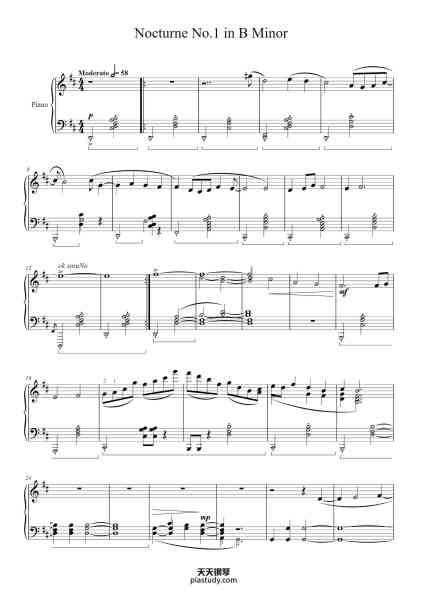“Nocturne No.1 in B Minor”钢琴谱--免费下载-天天钢琴