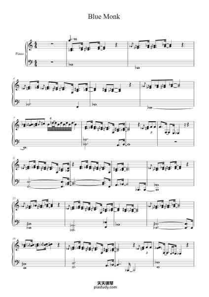 “Blue Monk”钢琴谱-Thelonius Monk-免费下载-天天钢琴