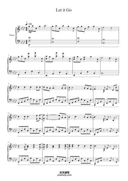 “Let it Go”钢琴谱-Gailmand-免费下载-天天钢琴