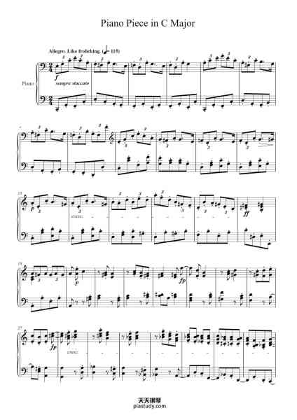 “Piano Piece in C Major”钢琴谱-Cumfitch Phylchards-免费下载-天天钢琴