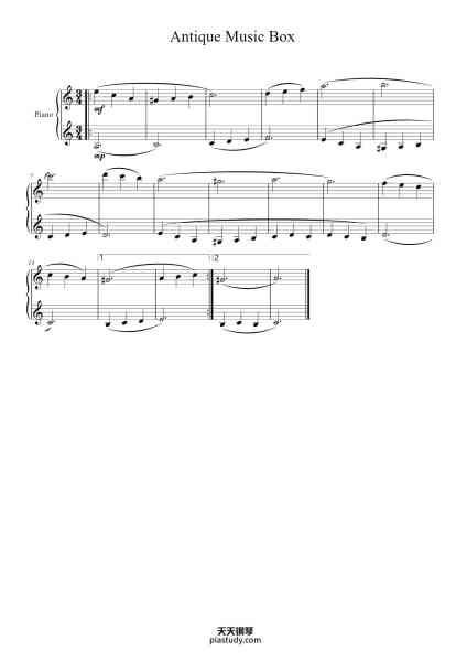 “Antique Music Box”钢琴谱-Pullbush-免费下载-天天钢琴