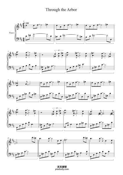 “Through the Arbor”钢琴谱-Kevin Kern-免费下载-天天钢琴