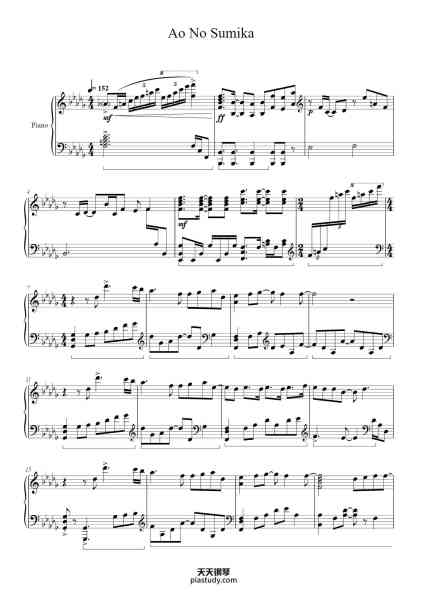 “Ao No Sumika (Where Our Blue Is)”钢琴谱-Tatsuya Kitani 
Piano Arrangement by Animenz
 Transcription and Edit by Jay-Kay-免费下载-天天钢琴