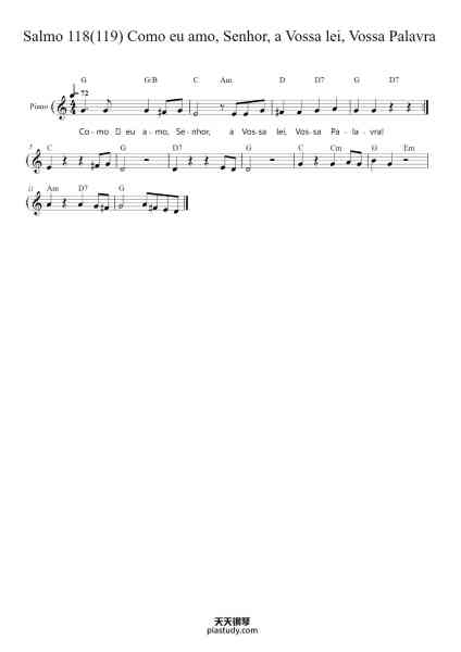 “Salmo 118(119) Como eu amo, Senhor, a Vossa lei, Vossa Palavra”钢琴谱-Sl 118 (119)-免费下载-天天钢琴