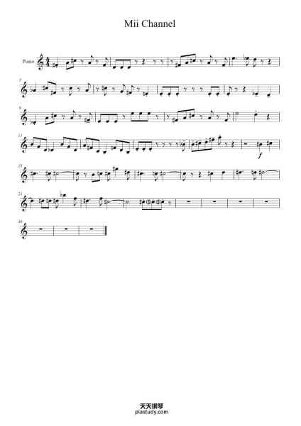 “Mii Channel”钢琴谱-Jason Kison-免费下载-天天钢琴