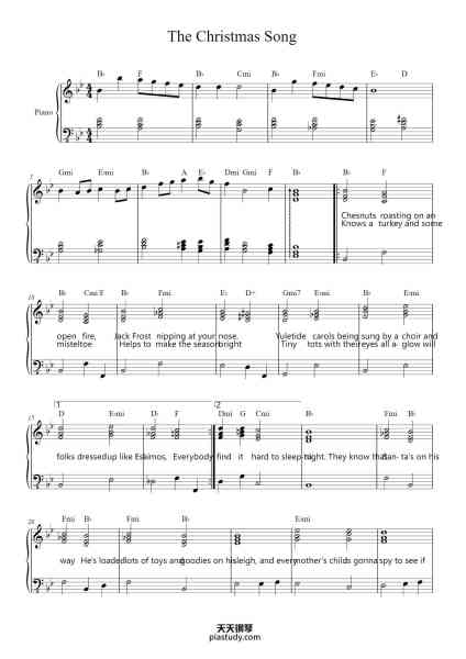 “The Christmas Song”钢琴谱-Misc Christmas-免费下载-天天钢琴