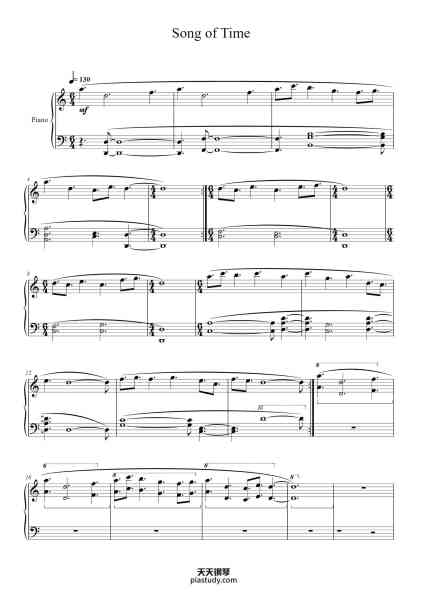 “Song of Time”钢琴谱-Wilheltle Galesteele-免费下载-天天钢琴