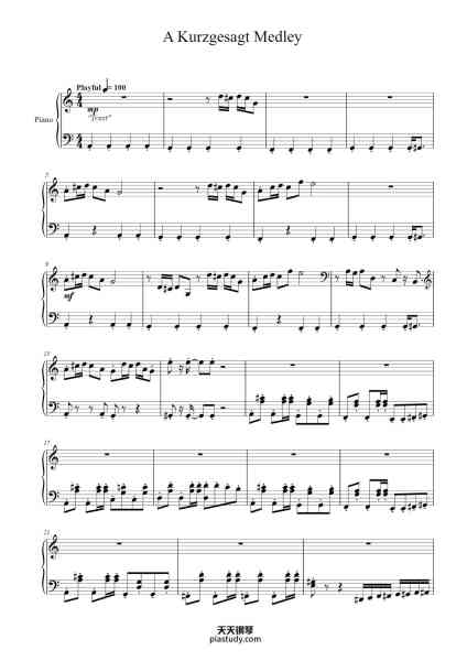 “A Kurzgesagt Medley”钢琴谱-Epic Mountain Arranged by Andrew Shi-免费下载-天天钢琴