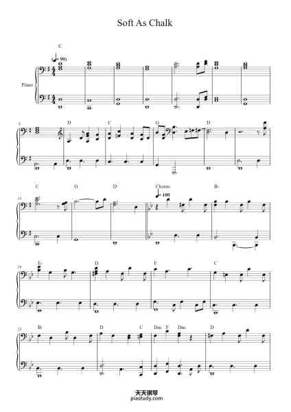 “Soft As Chalk”钢琴谱-Joanna Newsom
trans. Amaya Haynes
-免费下载-天天钢琴
