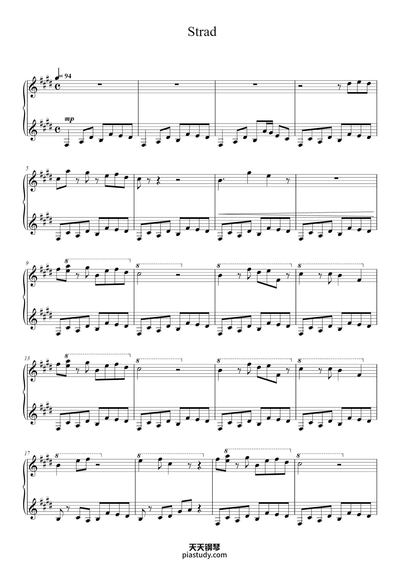 Sweden - C418钢琴谱 - C418 - free piano sheet music - PiaNoproblem