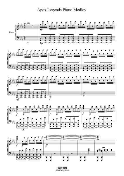 “Apex Legends Piano Medley (Main Theme + Jumpmaster)”钢琴谱-Arr. By Ian McDonald-免费下载-天天钢琴