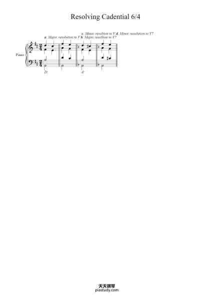 “Resolving Cadential 6/4”钢琴谱-openmusictheory-免费下载-天天钢琴