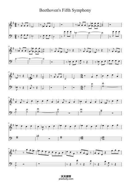 “Symphony No. 5 in C Minor, Op. 67”钢琴谱-Beethoven-免费下载-天天钢琴