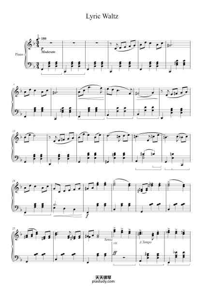 “Lyric Waltz from Jazz Suite No. 2”钢琴谱-Dmitri Shostakovich-免费下载-天天钢琴