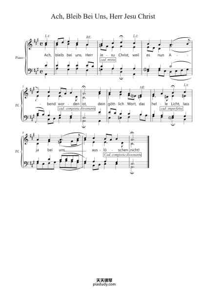 “Ach, Bleib Bei Uns, Herr Jesu Christ”钢琴谱-J.S.Bach (1685-1750)-免费下载-天天钢琴