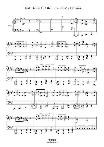 “I Just Threw Out The Love Of My Dreams”钢琴谱-Weezer-免费下载-天天钢琴