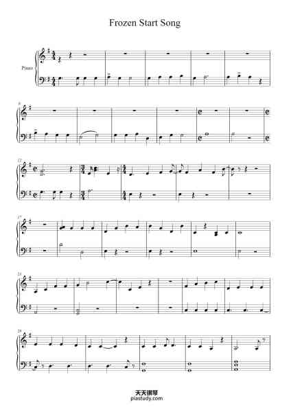 “Frozen Start Song”钢琴谱-Kory Rosen- E.T.C-免费下载-天天钢琴
