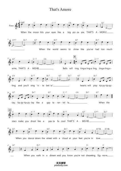“That's Amore”钢琴谱-
-免费下载-天天钢琴
