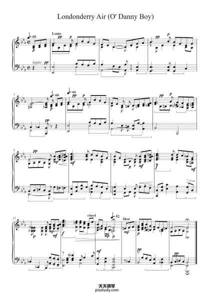 “Londonderry Air (O' Danny Boy)”钢琴谱-Old Irish Melody-免费下载-天天钢琴