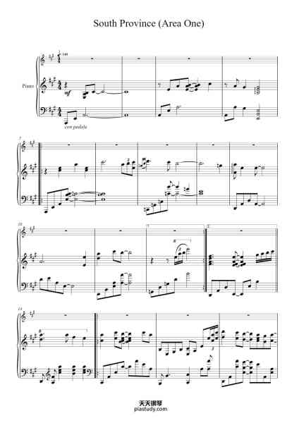 “South Province (Area One) [Piano Version] - Pokémon Scarlet & Violet”钢琴谱-Kebert Jehan-免费下载-天天钢琴