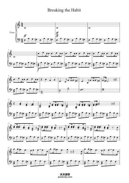 “Breaking the Habit”钢琴谱-Linkin Park-免费下载-天天钢琴