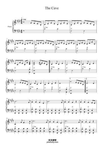 “The Cave”钢琴谱-Morclaude Galesam-免费下载-天天钢琴