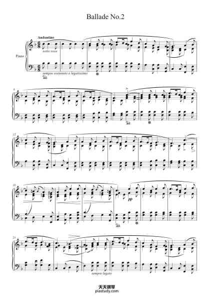 “Ballade No. 2 in F Major, Op. 38”钢琴谱-Frédéric Chopin-免费下载-天天钢琴