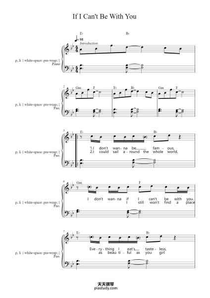 “If I Can't Be With You”钢琴谱-Transcribed by Chris Hall-免费下载-天天钢琴