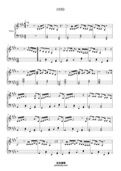 “1950”钢琴谱-arr. by charlie-免费下载-天天钢琴