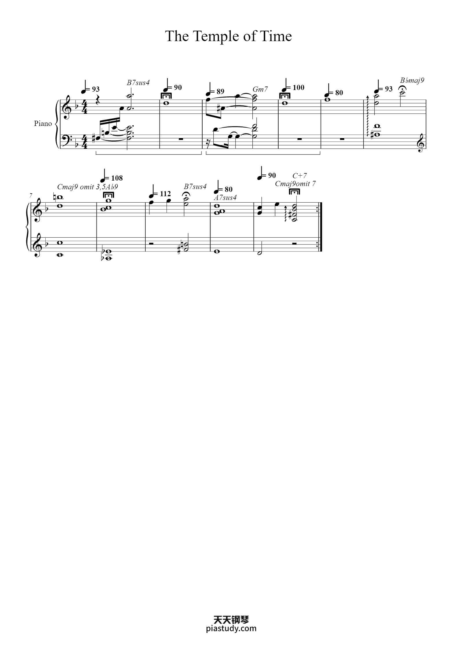 'The Temple of Time' - Piano Sheet Music By Goshugh | TOPiano