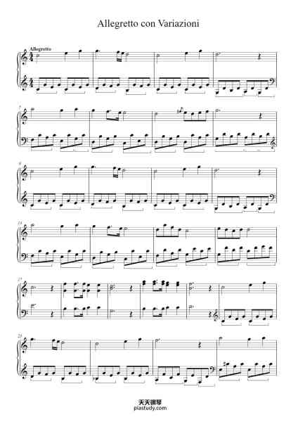 “Allegretto con Variazioni”钢琴谱-RAJ Thum, 2014/2015-免费下载-天天钢琴