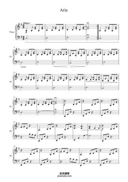 “Aria”钢琴谱-Giovanni Allevi-免费下载-天天钢琴