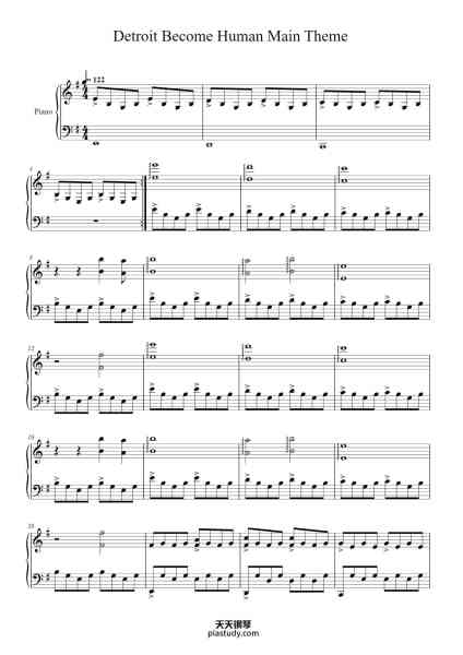 “Detroit Become Human Main Theme”钢琴谱-Misc Computer Games-免费下载-天天钢琴
