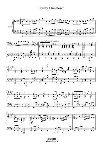 “Flyday Chinatown”钢琴谱-arr.Mark Merchant-免费下载-天天钢琴