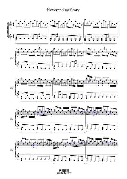“Neverending Story”钢琴谱-Giorgio Moroder, Keith Forsey piano arr. Randy Blo?feld-免费下载-天天钢琴