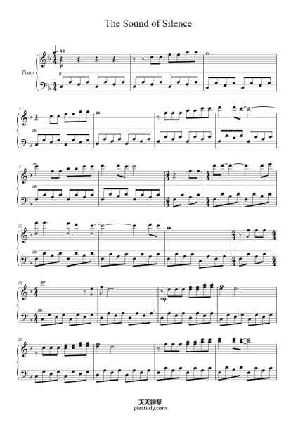 “The Sound of Silence”钢琴谱-Simon & Garfunkel-免费下载-天天钢琴