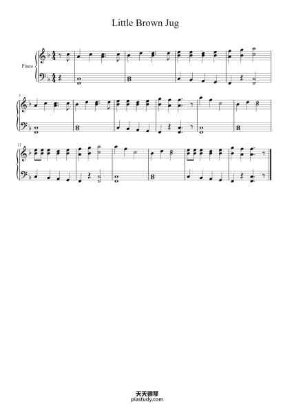 “Little Brown Jug”钢琴谱-Glenn Miller-免费下载-天天钢琴