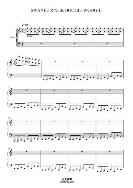 “SWANEE RIVER BOOGIE WOOGIE”钢琴谱-Albert Ammons-免费下载-天天钢琴