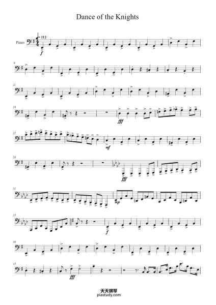 “Dance of the Knights”钢琴谱-Sergei Prokofiev-免费下载-天天钢琴