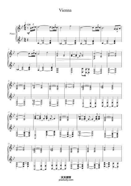 “Vienna”钢琴谱-Billy Joel-免费下载-天天钢琴