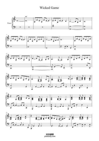 “Wicked Game”钢琴谱-Chris Isaak-免费下载-天天钢琴