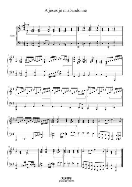 “A jesus je m'abandonne”钢琴谱-Mendelssohn-免费下载-天天钢琴