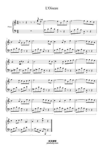 “L'Oiseau”钢琴谱-Bewerking Eelco Kroon-免费下载-天天钢琴
