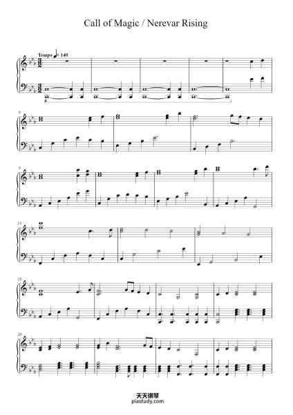 “Call of Magic / Nerevar Rising”钢琴谱-Jeremy Soule-免费下载-天天钢琴